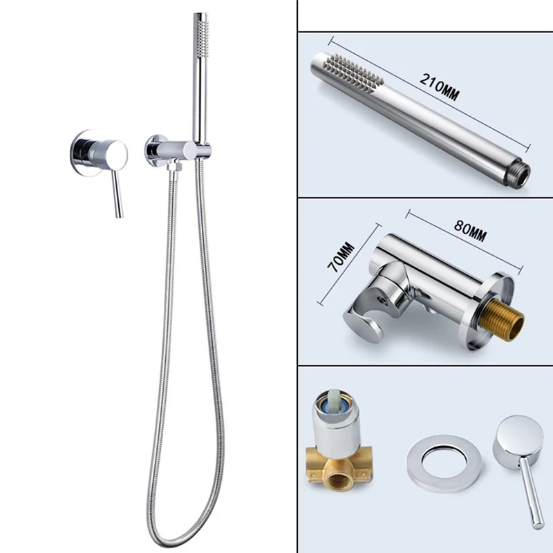 Conjunto de chuveiro de água quente e fria montado na parede B17C