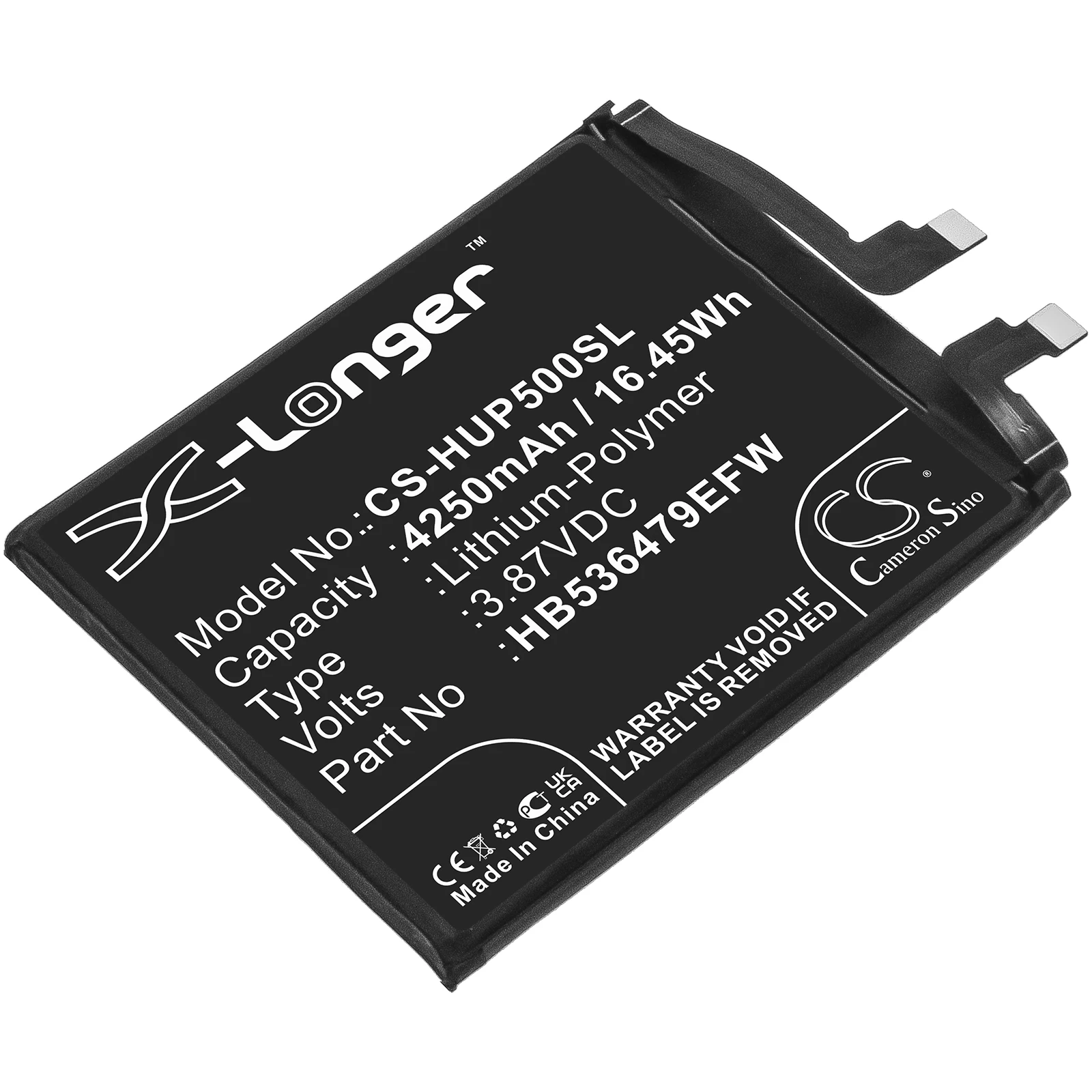 

Cameron Sino Battery For Huawei HB536479EFW JAD-AL50,JAD-L09,JAD-L29,JAD-LX9,P50 Pro 4250mAh / 16.45Wh