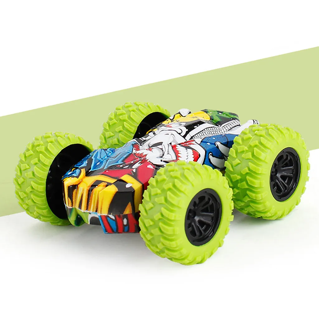 Inertia Double Side Pull Back Cars Friction Powered Vehicles Stunt Graffiti Car Off Road Model Toy Car For Kids boy Great Gifts