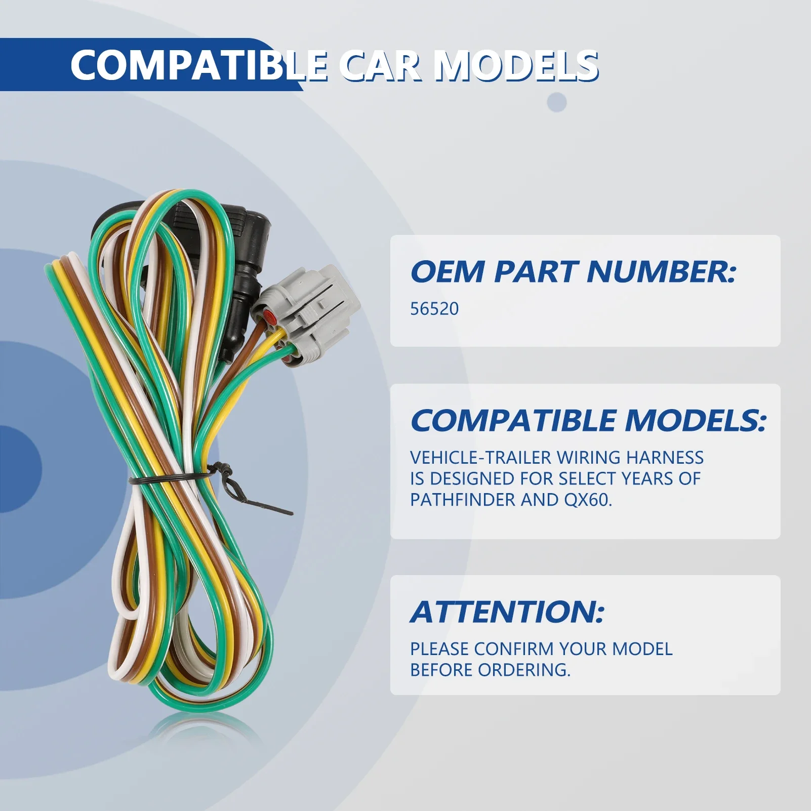 

4-контактный жгут проводов прицепа для выбора Nissan Pathfinder Infiniti QX60 56520