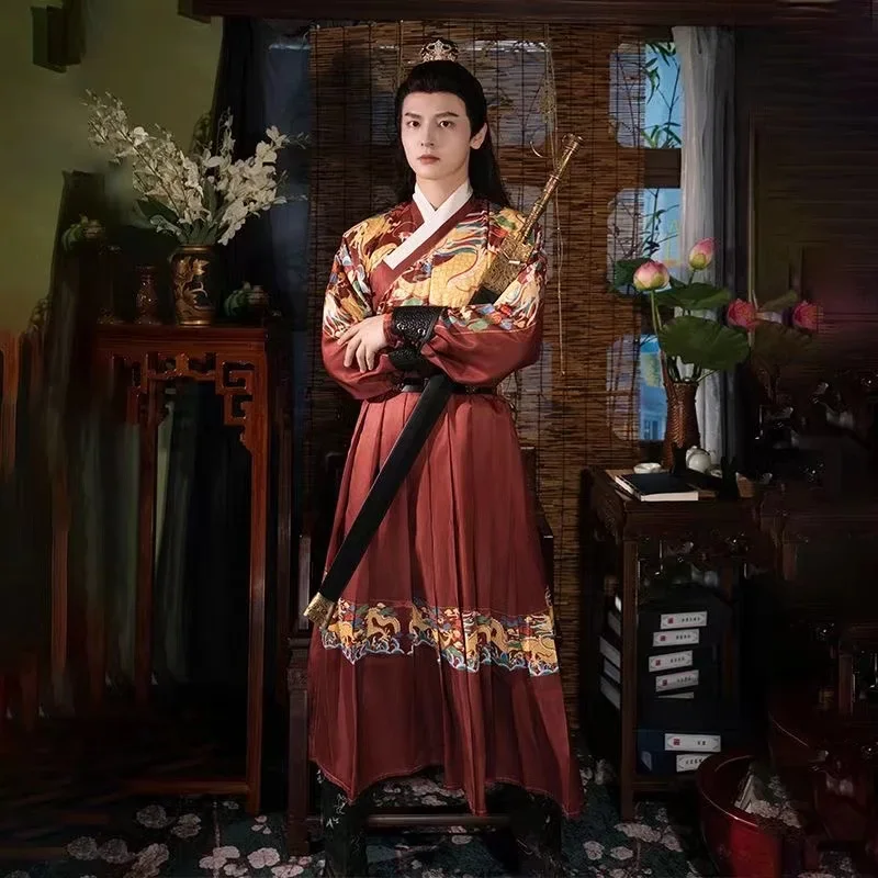 Bata Hanfu Python Original, ropa tradicional china, bata taoísta de guardia real para otoño e invierno, disfraz de Cosplay elegante para hombres y mujeres