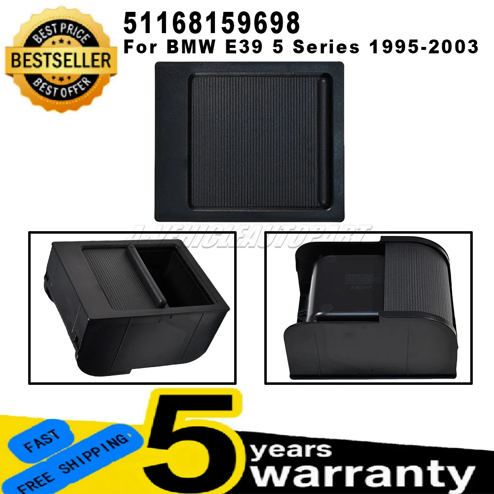 

1 PC 51168159698 New Black Center Console Storage Tray Replacement For BMW E39 5 Series 1995-2003 Compartment Insert Direct Fit