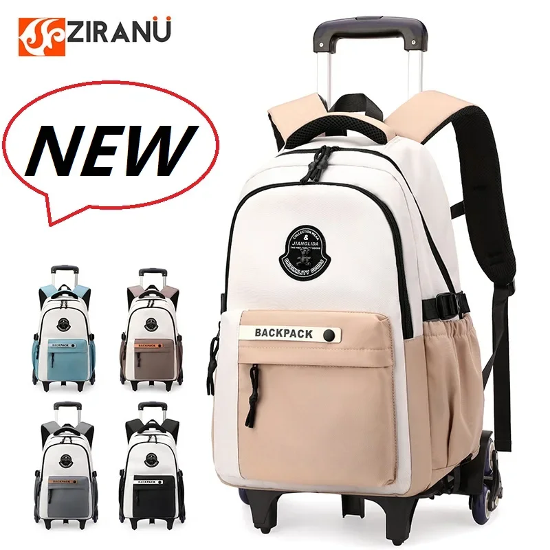 

Rolling Backpack for Boys Trolley Mochilas Escolares Infantil Primary School Bookbags with Wheels Kids Carry-On Wheeled Backpack