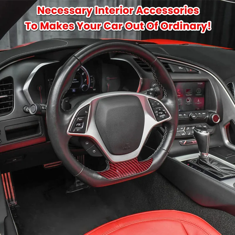 ألياف الكربون نظرة غطاء عجلة القيادة صب غطاء الكسوة ل شيفروليه كورفيت C7 Z06 Z51 ZR1 ستينغراي جراند سبورت 2014 - 2019