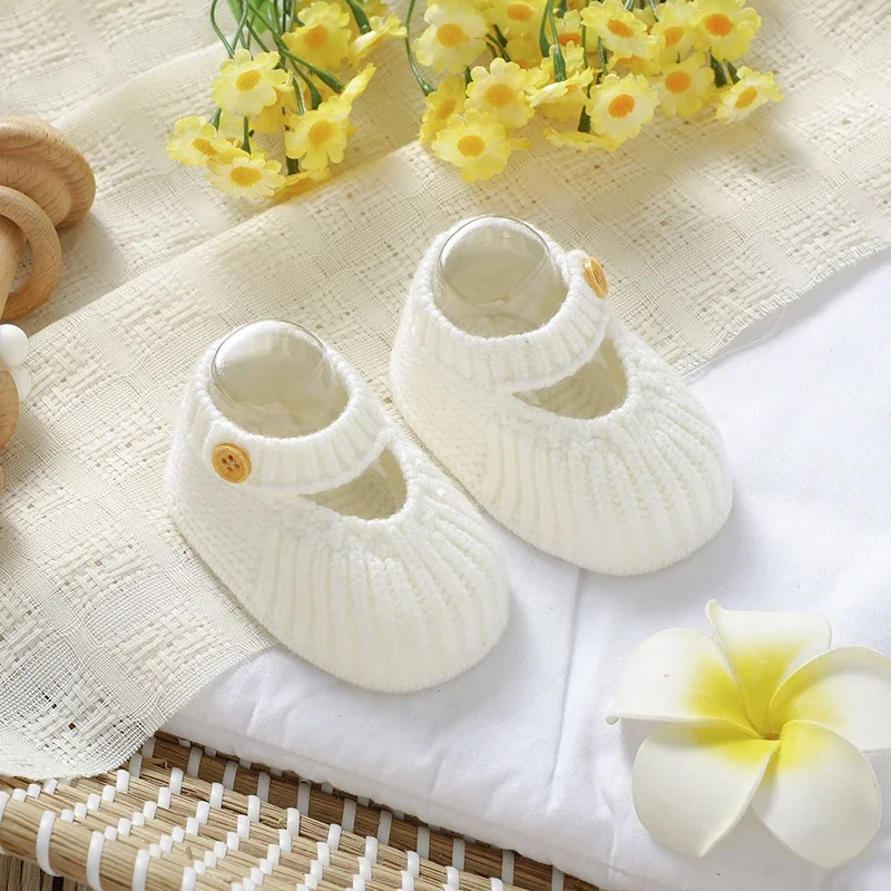 Newborn Baby Shoes Knit Infant Boy Girl Footwear Fashion Breathable 0-18M Toddler Clothes Accessories Super Soft First Bed Shoes