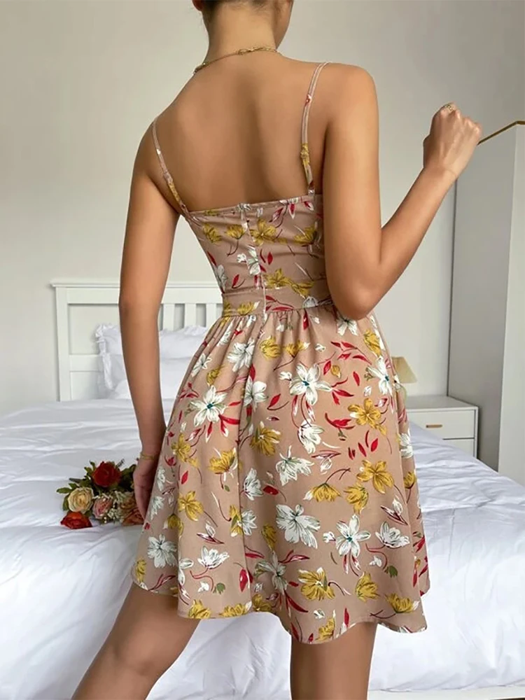 Robe vintage élégante pour femme, style bohème, dos nu, vacances, anniversaire, plage, floral, fête de mariage, robe sexy, mignonne avec tout