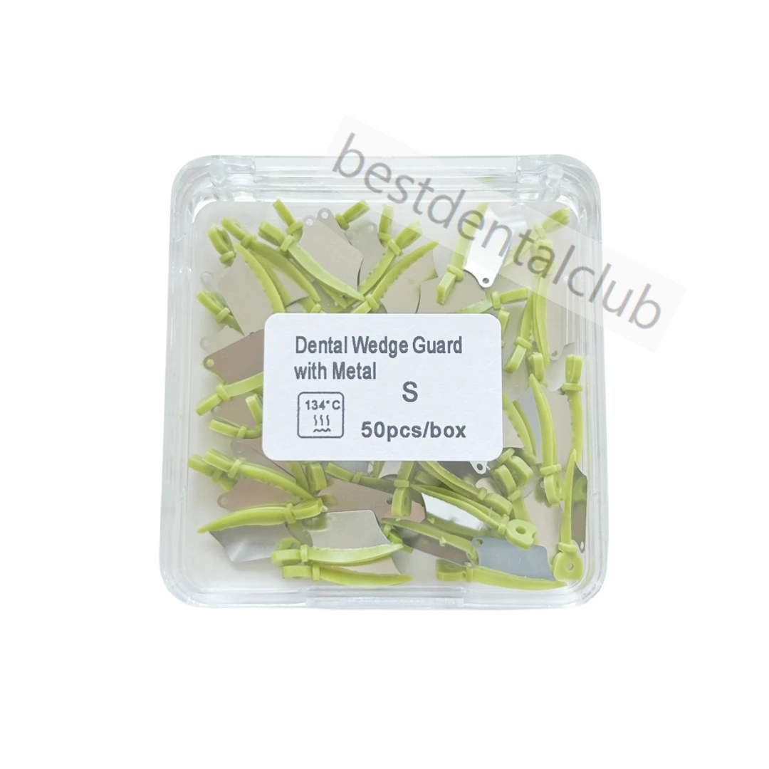 50pcs/1Box Small Dental Fender Interproximal Wedge Matrix Blade Guard with Metal S 134℃