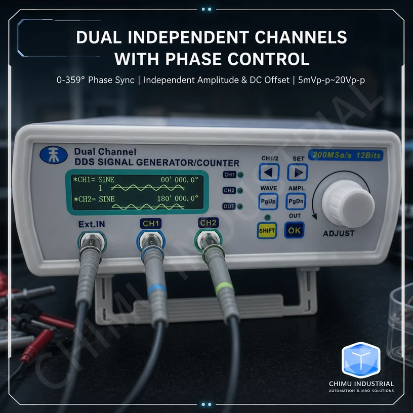 【CHIMU INDUSTRIAL】MHS5200A Dua - Dual Channel Arbitrary Waveform Function Generator 60Mhz ulasan dan harga