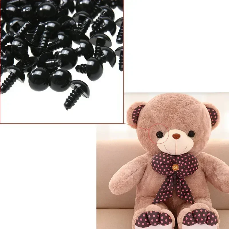 100pcs 10mm Eyeball Doll Accessories Black Plush Safety Eyes Amigurumi for Toys 6mm 8mm 12mm DIY Funny Toy Eyes Animal