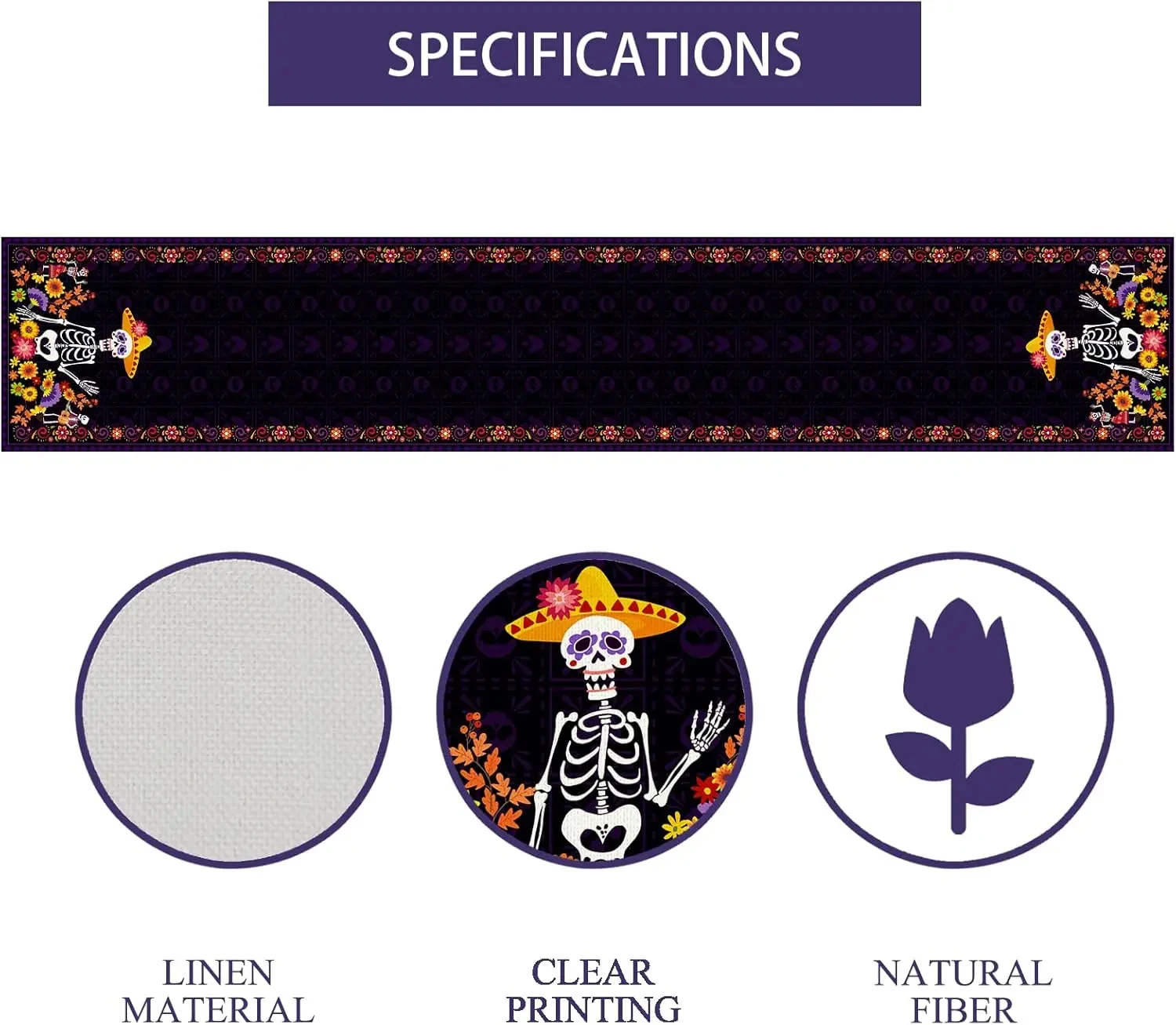 البوهيمي المكسيكي يوم الموتى السكر الجمجمة الجدول عداء عطلة حزب الديكور يوم الموتى الجدول عداء عيد الهالوين