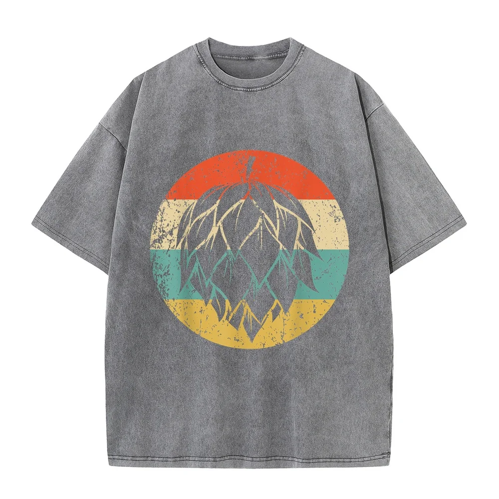 Hops Retro Style Craft Beer T-Shirt 오버핏 Roupa Layering Cotton T Shirt Premium 100 Casual Printed Summer Top Tee Men Short