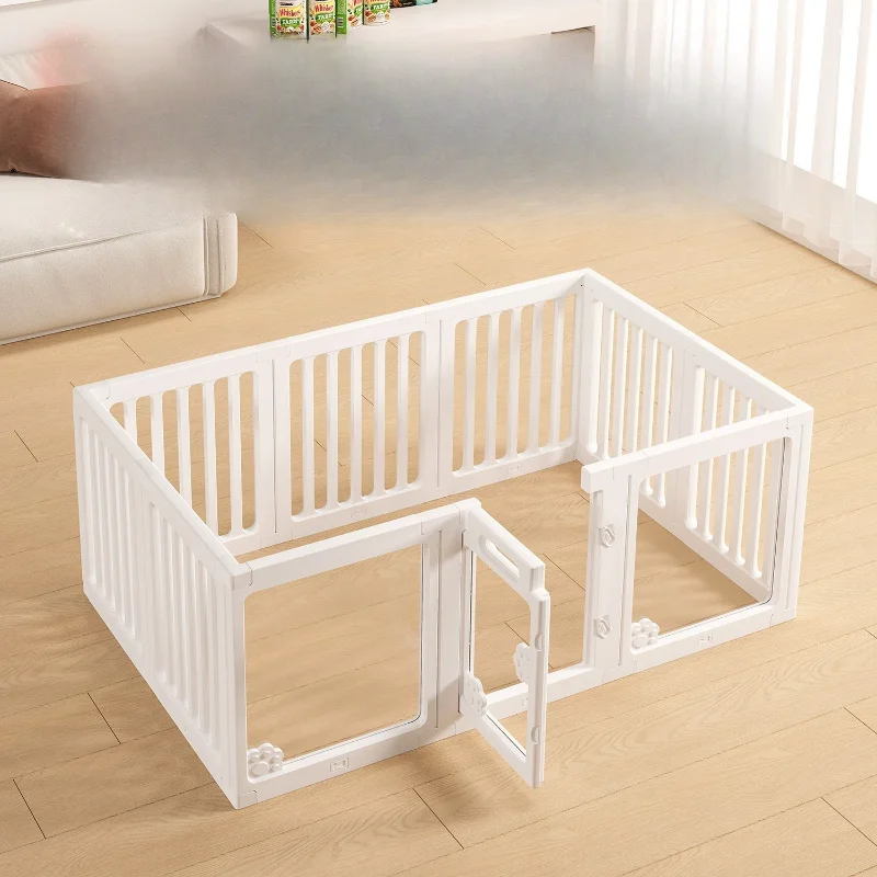 Dog Playpen | Modular Pet Fence with Lockable Door | Safe Indoor Enclosure for Puppies Small Dogs Cats & Small Animals view 3