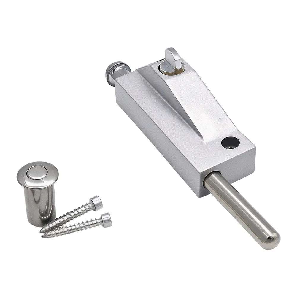 Spring Loaded Floor Bolt Lock With Key Suitable For Wooden Doors Aluminum Security Hardware Silver Black