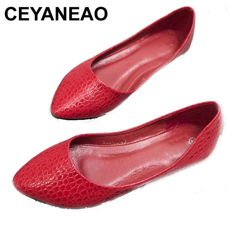 CEYANEAO New Women Suede Flats Fashion High Quality Basic Mixed Colors Pointy Toe Ballerina Ballet Flat Slip On Shoes E975