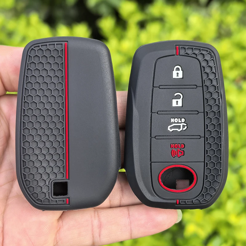 Funda de silicona para llave de coche, accesorios para Toyota C-HR Hilux Fortuner Land Cruiser 200 Camry Corolla Crown RAV4 2023 2024 2025