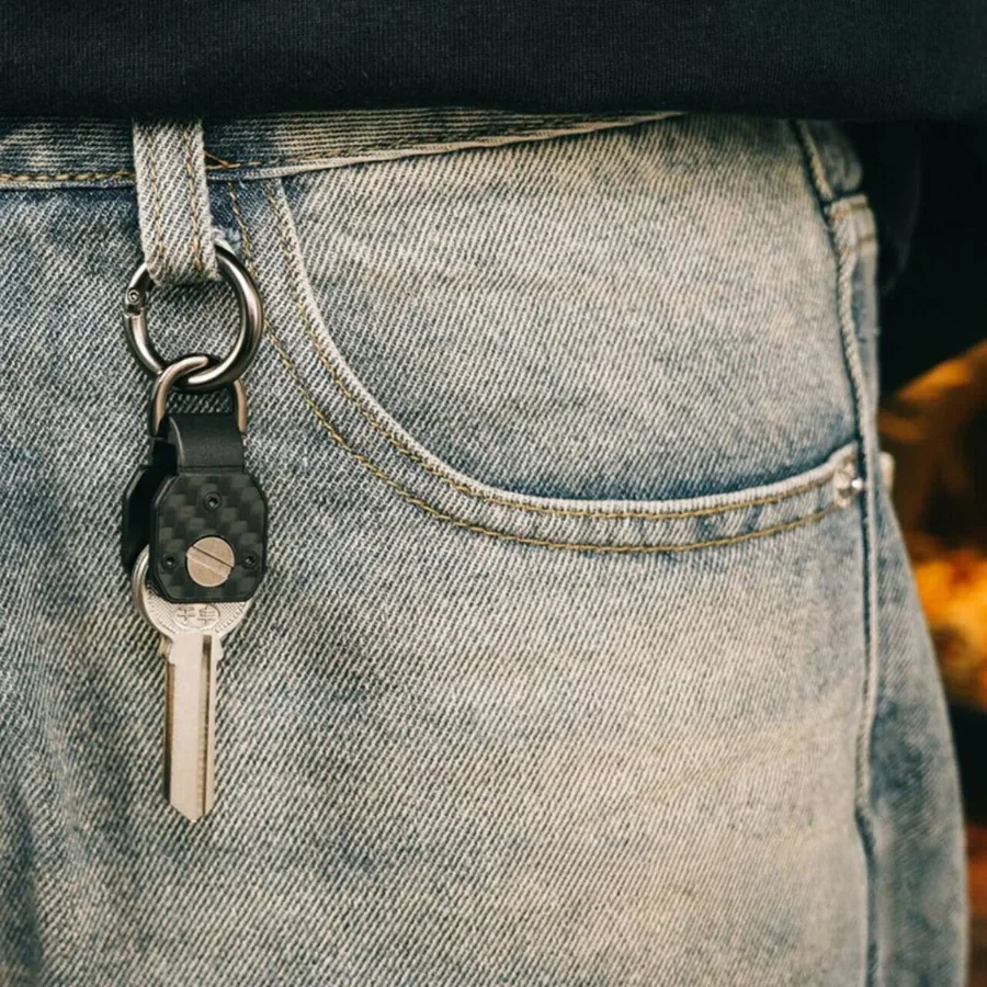 EDC مفتاح صغير منظم حامل سلسلة المفاتيح إرفاق مفتاح السيارة فوب مفاتيح حامل سبائك الألومنيوم مفتاح حامل ألياف الكربون مفتاح القضية