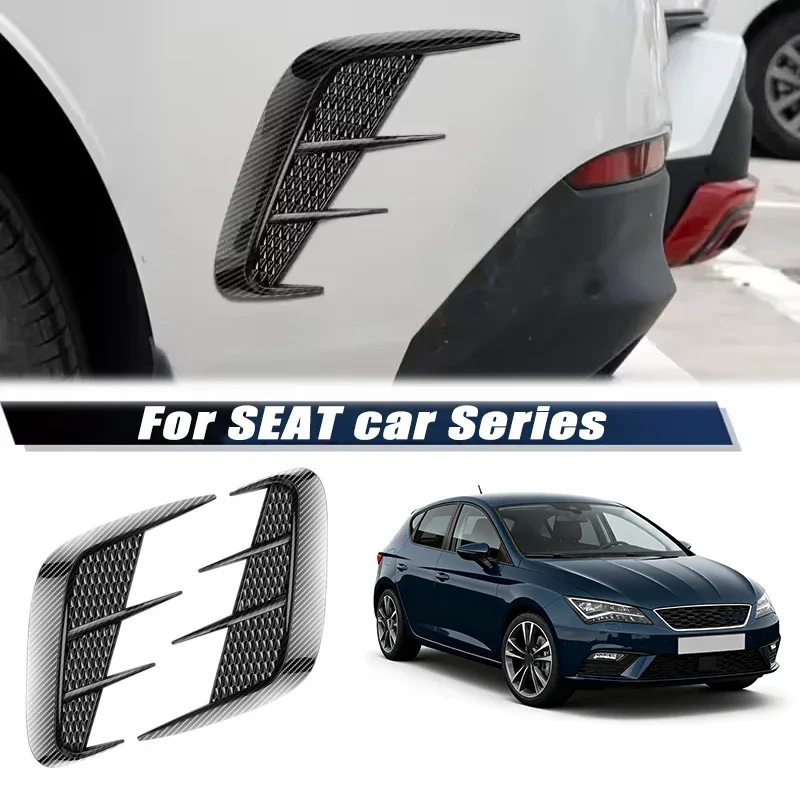 Carbon Fiber Car Fender Trim Car Sticker Shark Gills Simulation Side Intake Body Sticker Accessories For SEAT Car Series