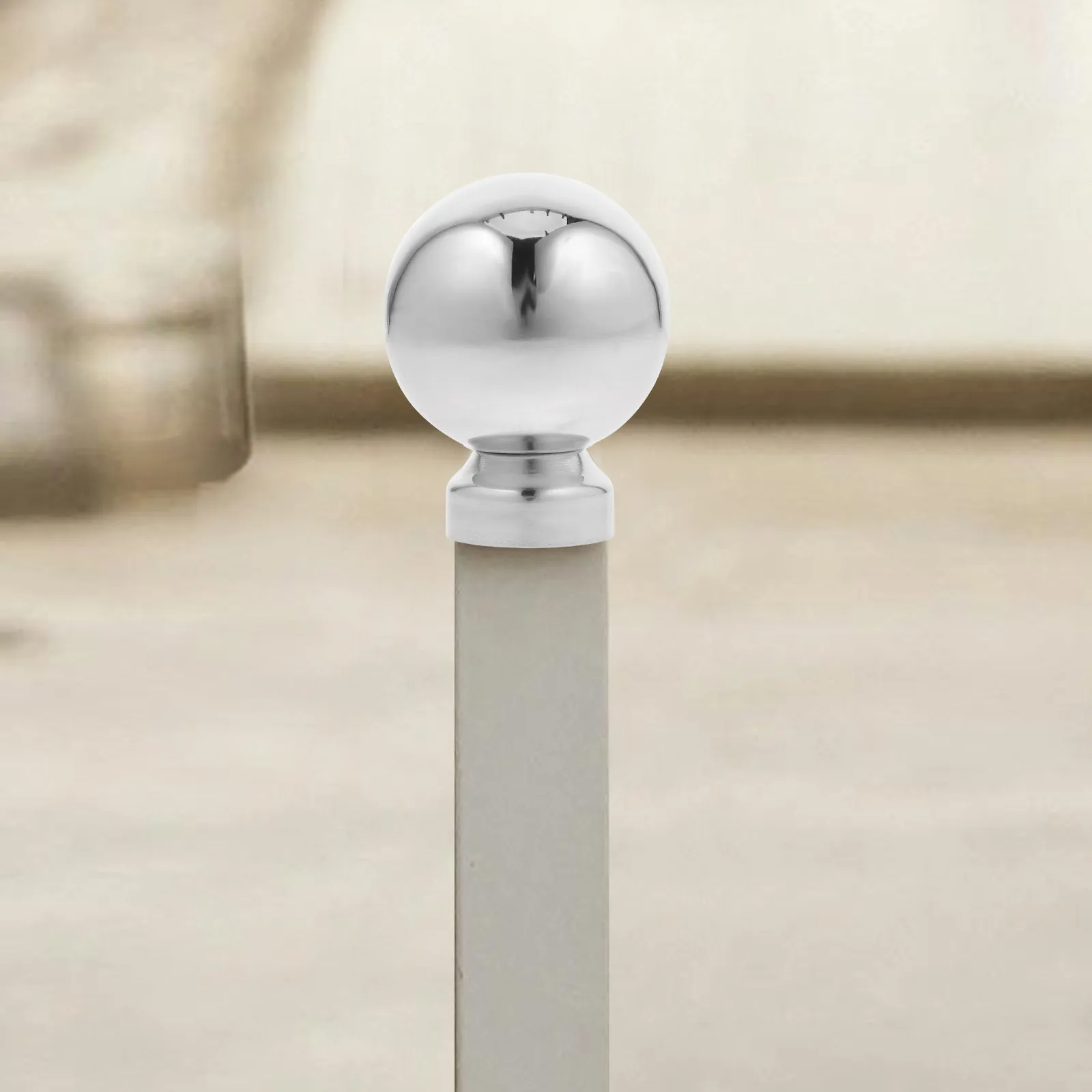 

Stainless Steel Hollow Metal Post Finial Ball Cap for Garden Fence Decor Lawn Railing Outdoor Fence Topper Decorative Finial