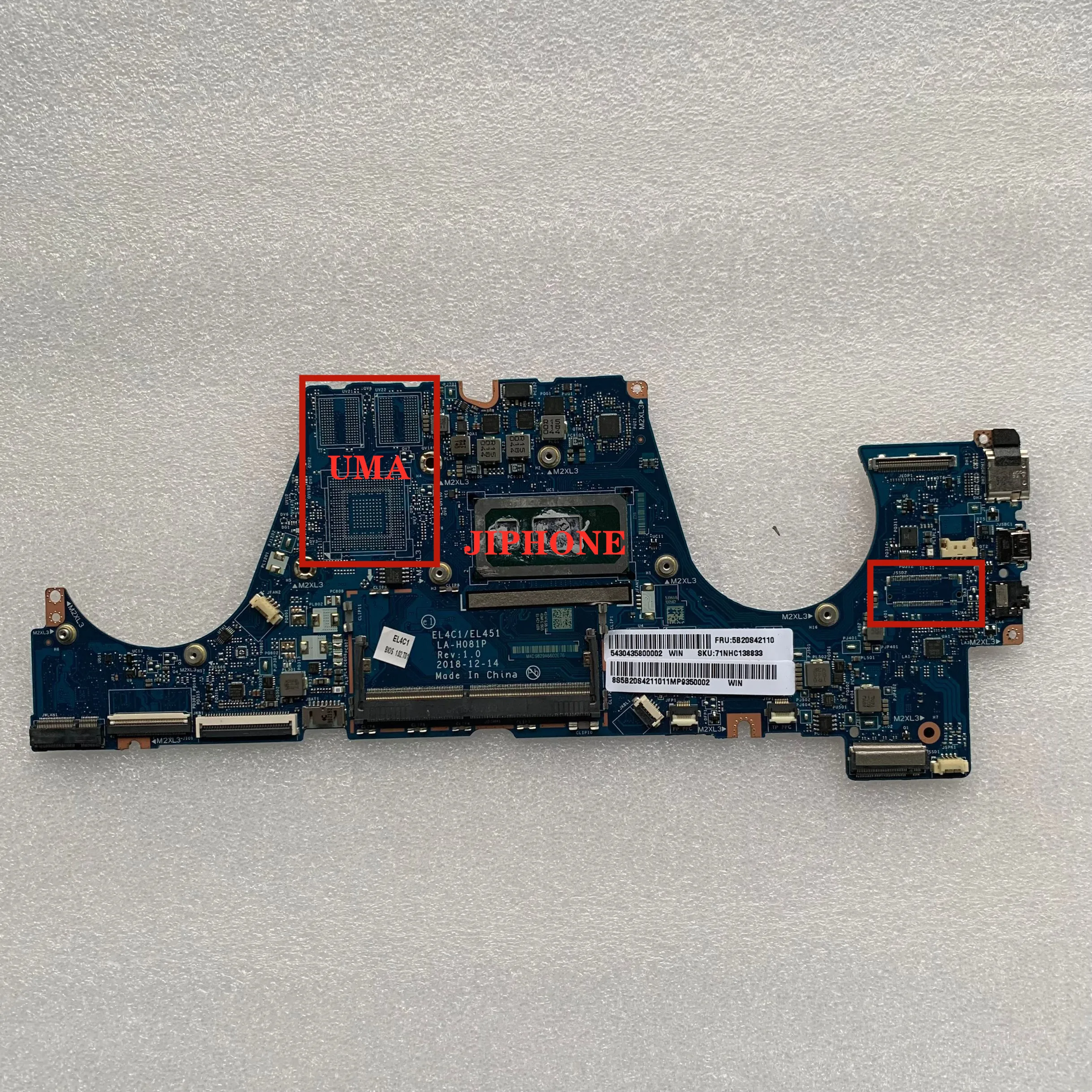 LA-H081P For Lenovo ideapad S540-14IWL C340-14IWL Flex-14IWL With I5-8265U CPU UAM 4GB-RAM 5B20S42110 Laptop Motherboard