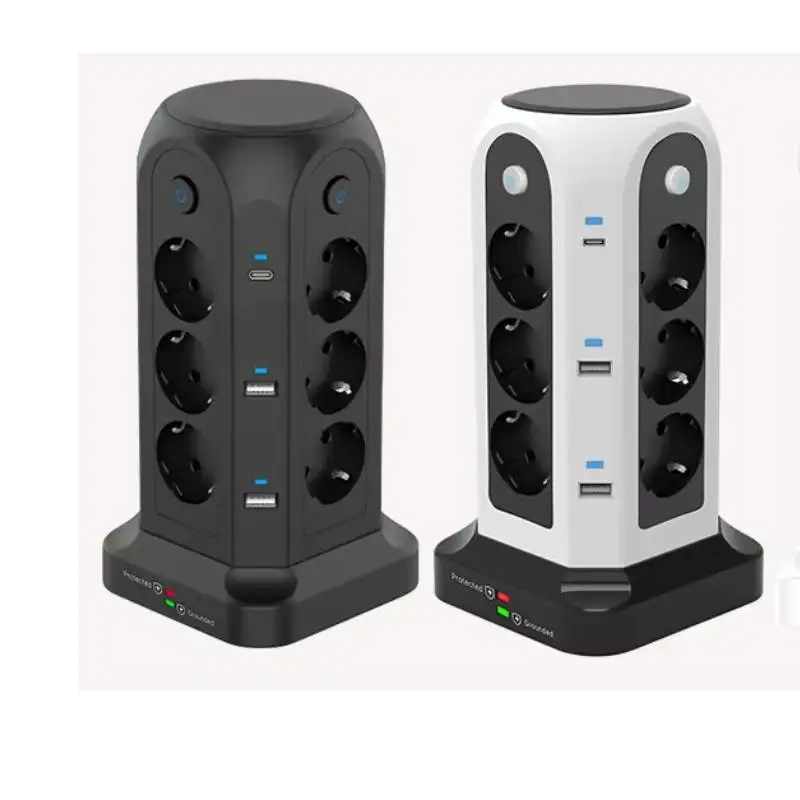 

EU 12-Position Multifunctional Socket with 4 USB Ports+2C Independent Control Switch Design For Home Office Plug-in Boards