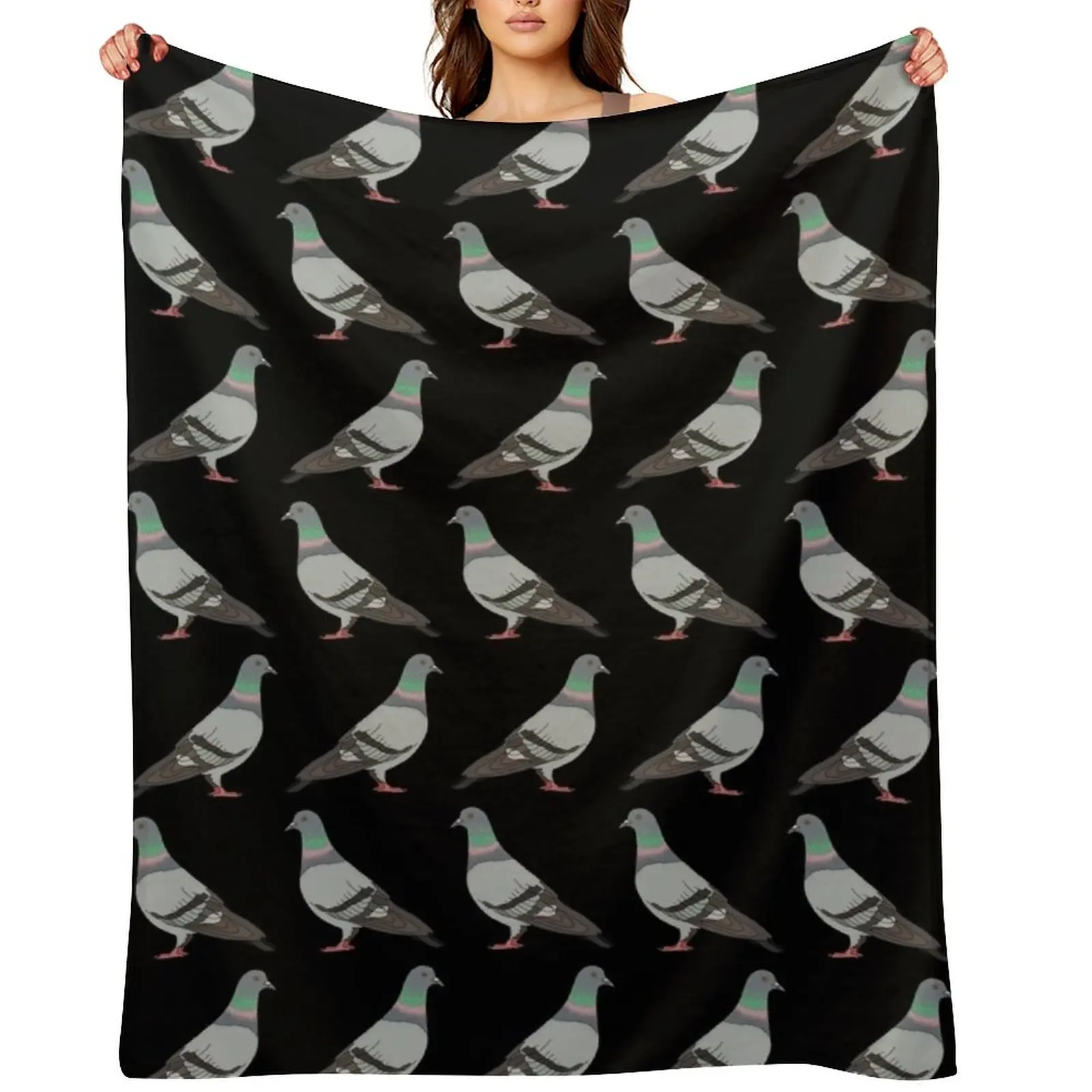

pigeon walk 2020, black background Throw Blanket Loose Kid'S funny gift decorative Blankets