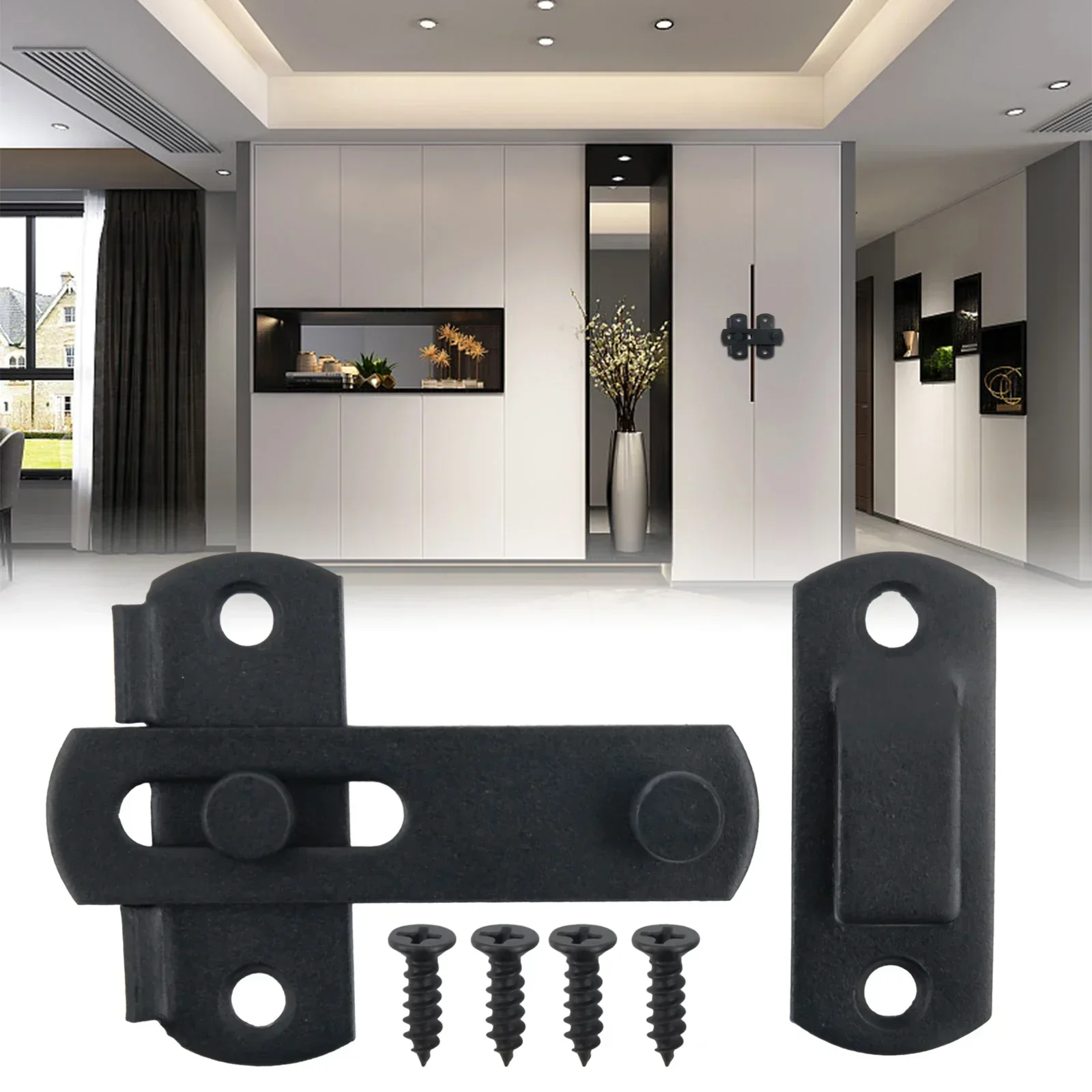 

Furniture Hinge For Kitchen Cabinet Matte Black Stainless Steel Gate Latches Flip Latch Safety Door Bolt Latch Lock Home Improve