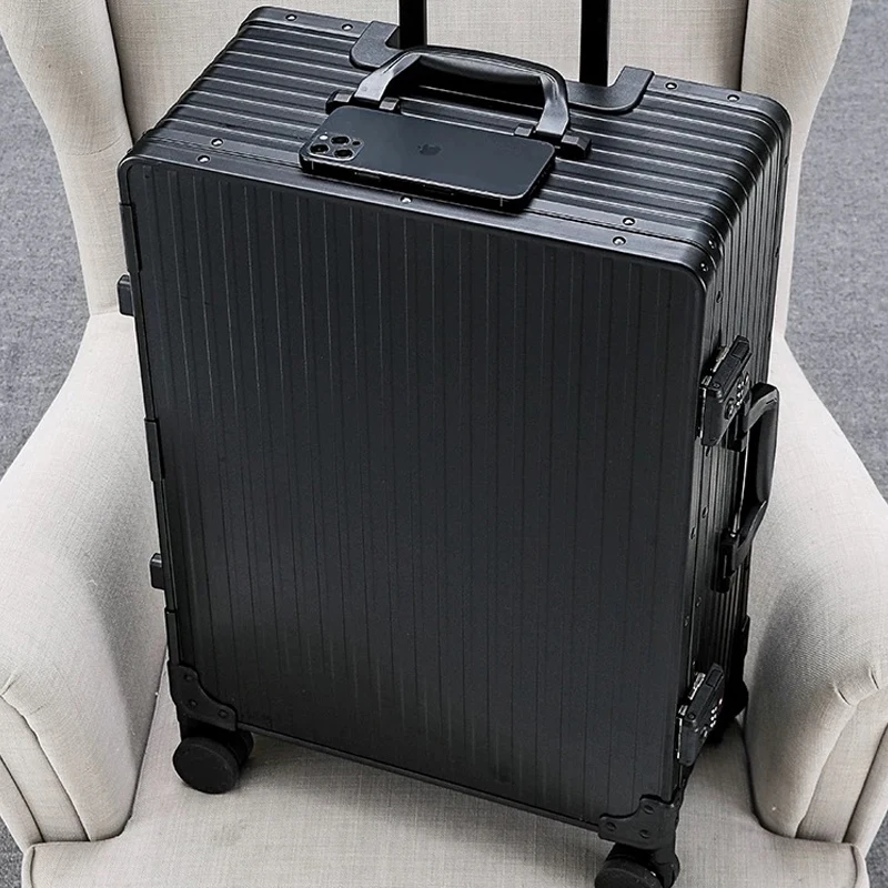 Luxury Aluminum Frame Travel Luggage silent universal wheel pull bar box one nine open carry on suitcase boarding box 20 \