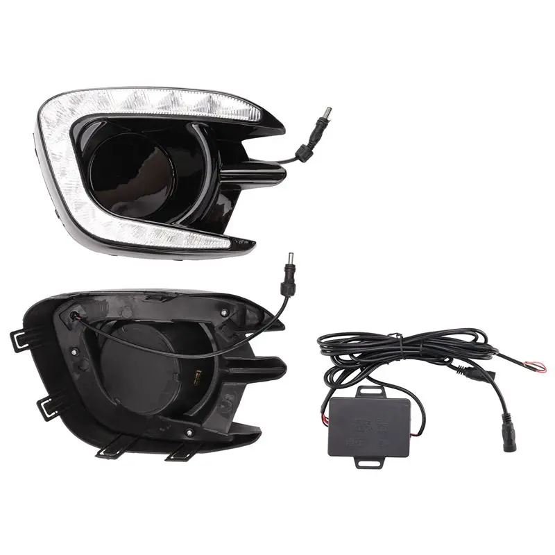 

Reliable-For Mitsubishi Pajero Sport Montero Sport 2013 2014 2015 Daytime Running Lights Fog Lamp Cover 12V Abs Led Drl