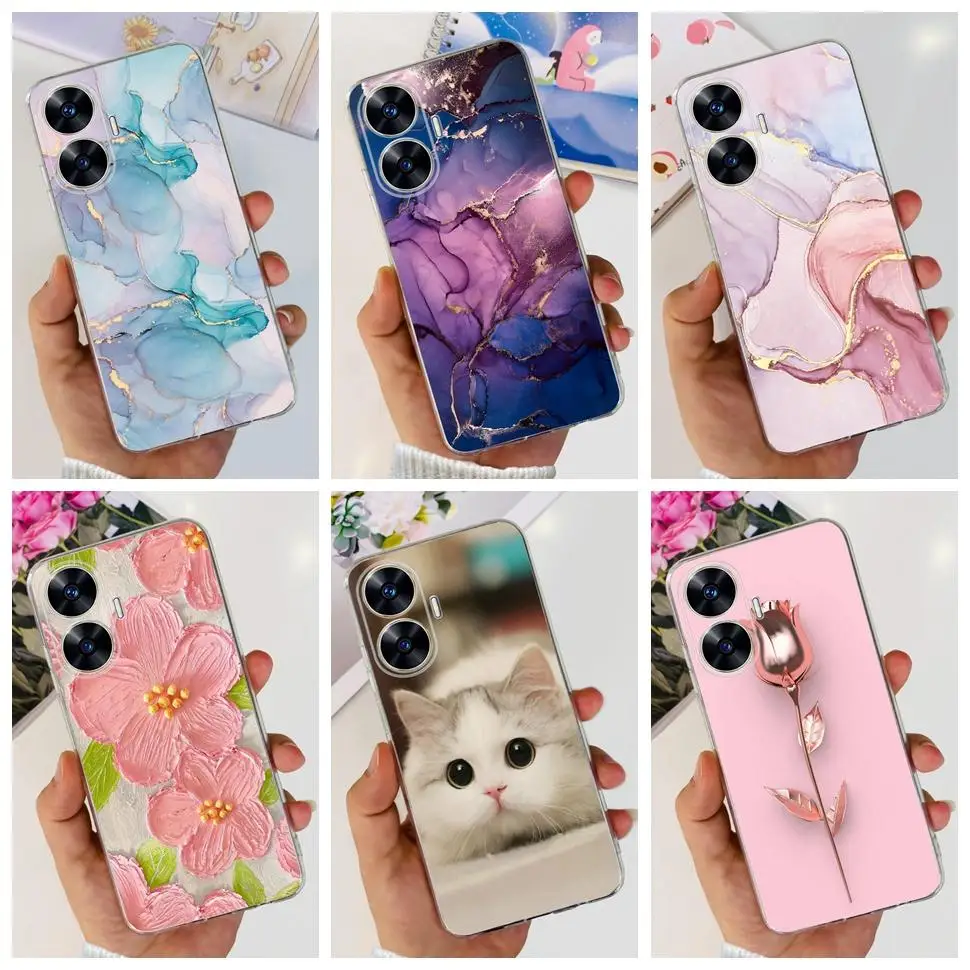 For Realme C55 4G Cute Patterned Cover Soft Silicone Phone Case For Realme Narzo N55 NarzoN55 C55 RMX3710 Back Case Cover 6.72