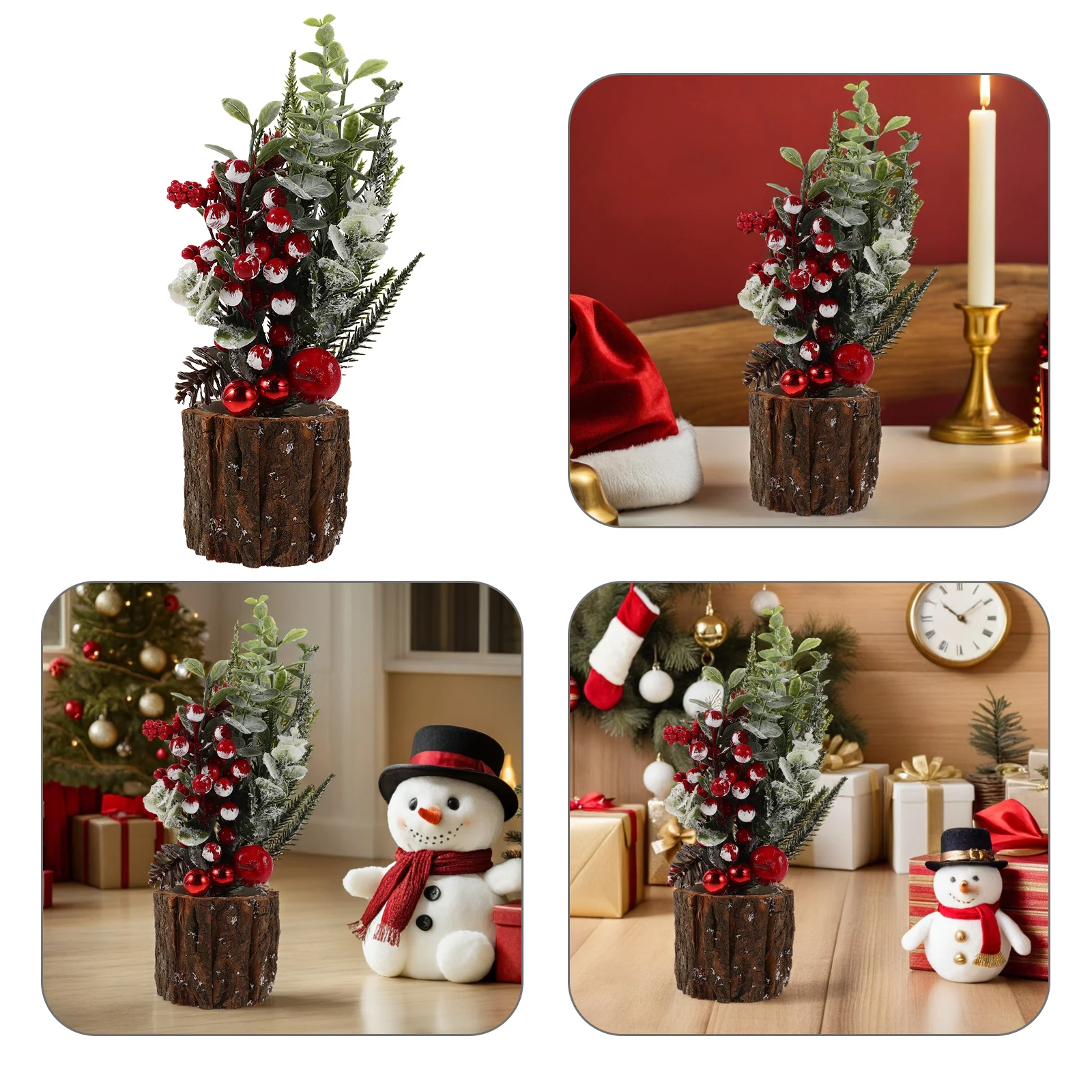 

Simulated Christmas Tree Table Decoration Pine Cone Artificial Miniature Trees Tabletop
