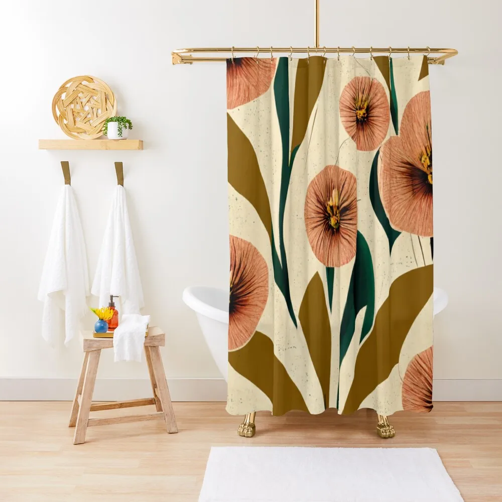 

Art deco flower pattern Shower Curtain Bathroom Accessories Anime Shower Shower Waterproof Set Curtain