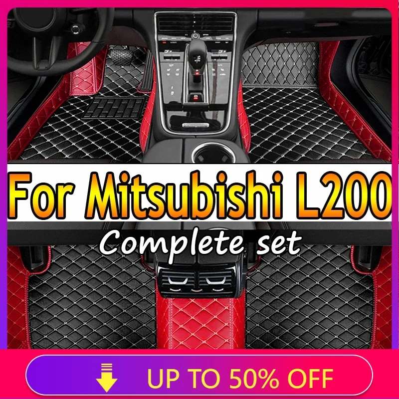 

Custom Made Leather Car Floor Mats For Mitsubishi L200 Triton 2016 2017 2018 2019 2020 2021 Carpets Rugs Foot Pads Accessories