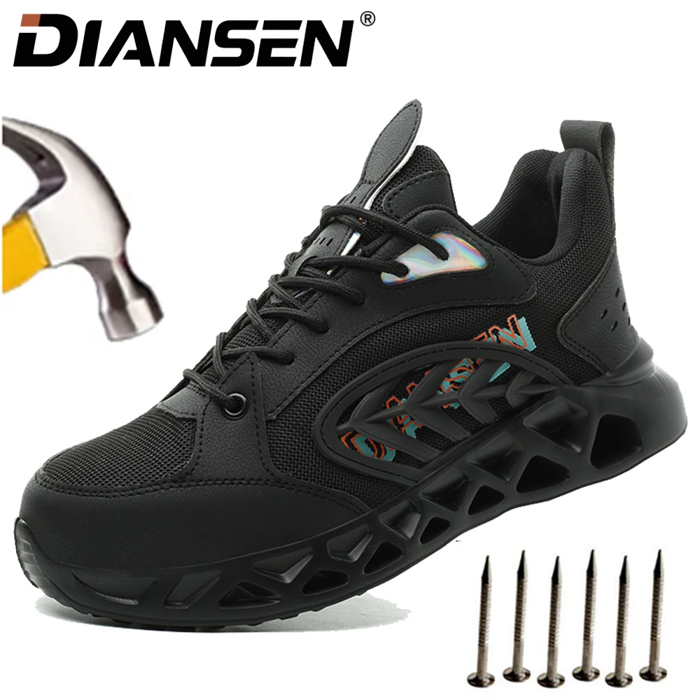 Breathable Safety Shoes Steel Toe Work Boots Anti-smash Anti-Puncture Work Sneakers Slip Resistant Light Weight Safety Shoes