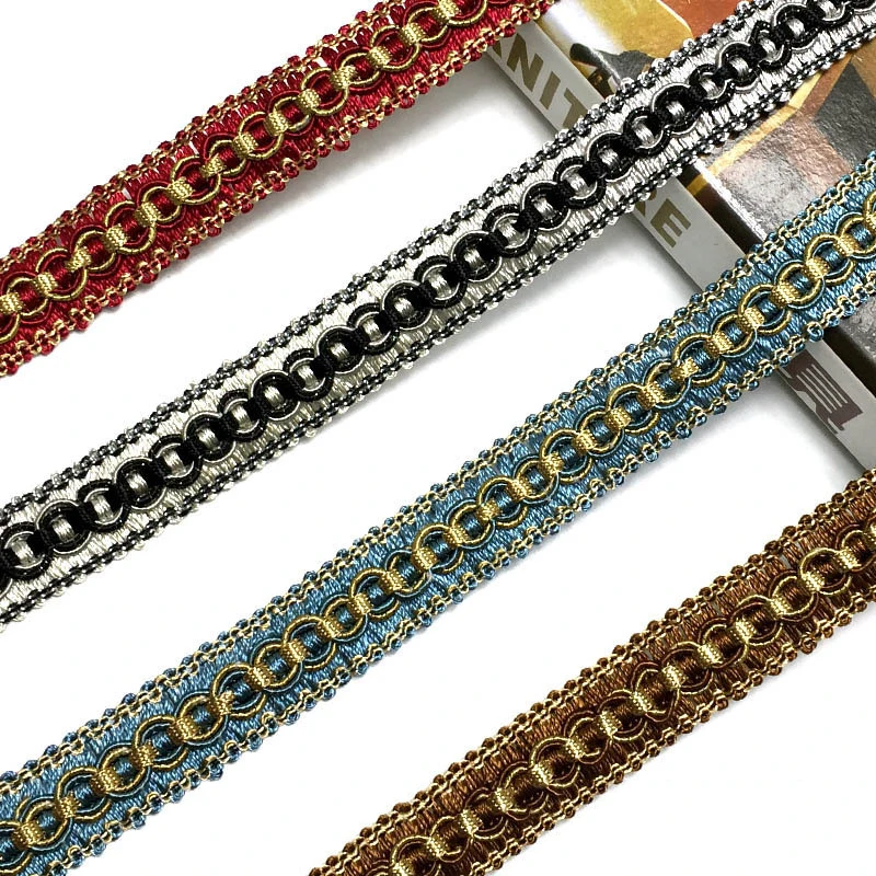

11.5m 8-Shaped Lace Trim Edge 2cm Width Ribbon Curtain Sofa Pillow Edge Braid Lace Trim Fringe Accessories for DIY Sewing
