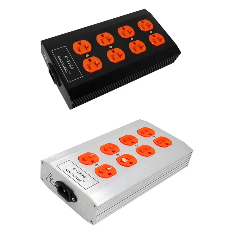Aluminum Alloy 8 Hole HiFi Audio Power Filter CD Amplifier US Plug Socket Purifier Conditioner