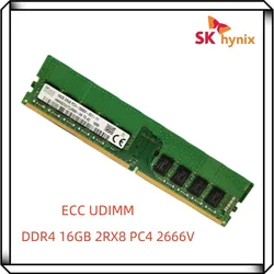 Hynix DDR4 16GB 2666V  PC4 2666MHz 2Rx8 Pure ECC UDIMM RAM workstation Unbuffered Server memory