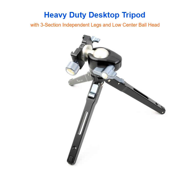 

Настольный штатив с 3-секционными независимыми ножками и шаровой головкой с низким центром для стабильной съемки | Компактная и портативная настольная подставка