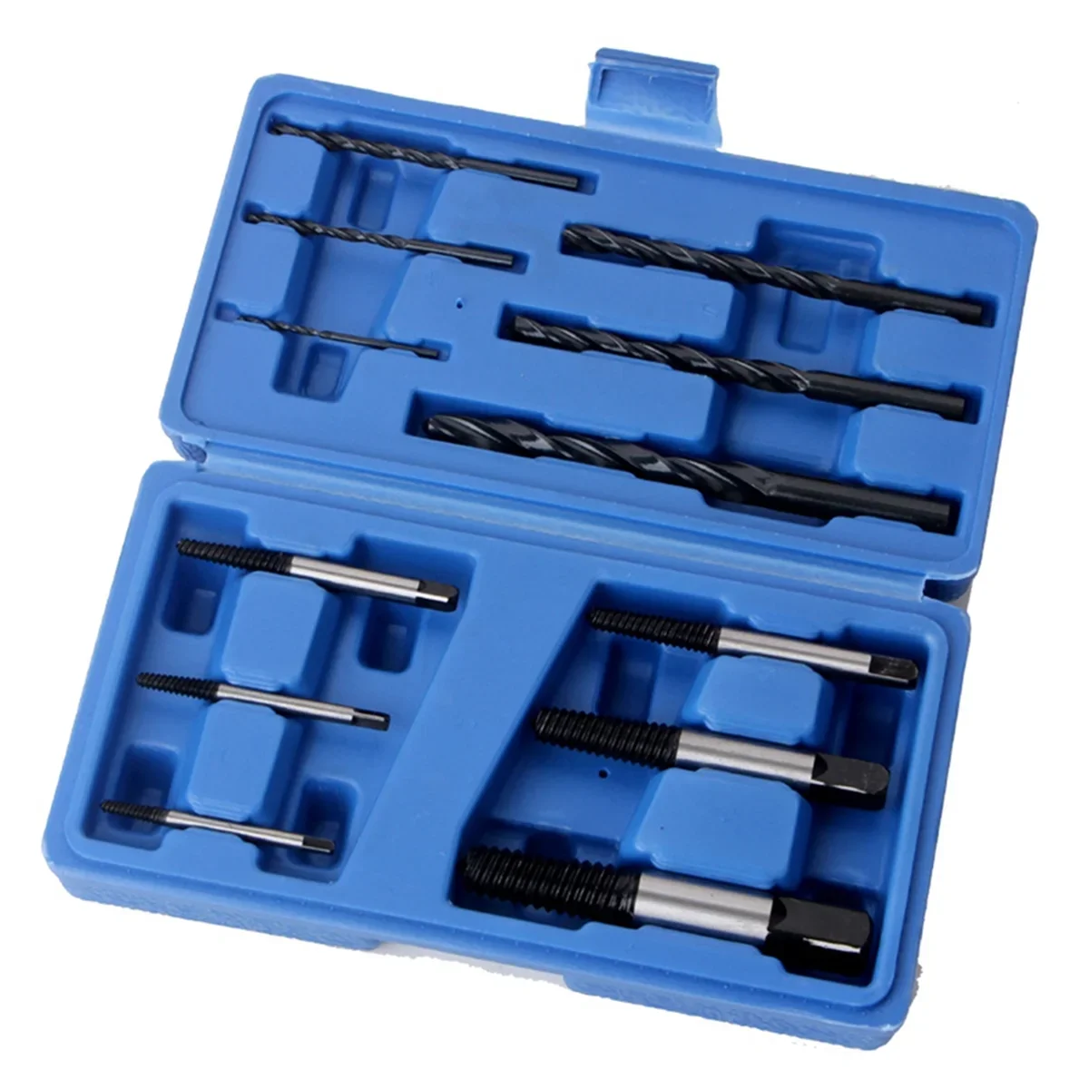 12Pcs Broken Screw Extractor Kit (No.1-No.6 Extractor Plus 6 Supporting Drills) is Used to Remove Peeling Screws.