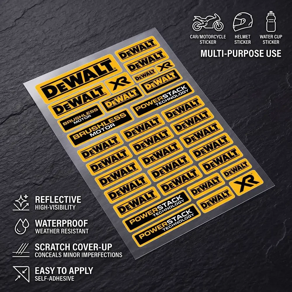 

FOR DEWALT TOLL Universal Waterproof Reflective Decorative Decals Scratch Hide For Car Motorcycle Helmet Fridge