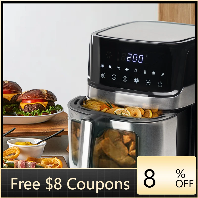 

Профессиональная цифровая фритюрница 6,5 л, кухонная техника Freidora De Aire, электрическая верхняя часть, 100 on Off Line, здоровые умные фритюрницы