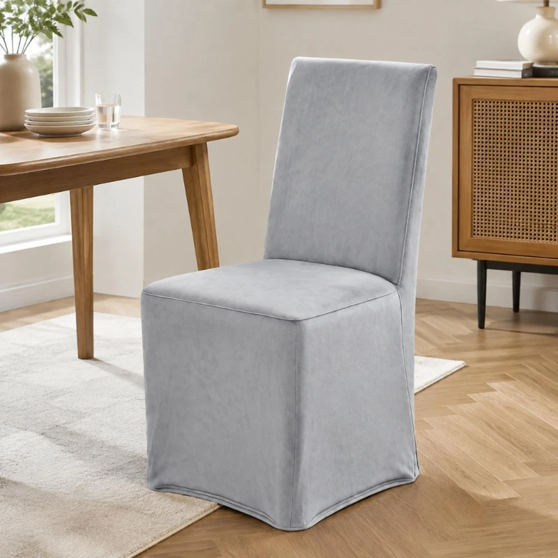 4Pcs Stretch Velvets Chair Cover, Full-Coverage Slipcovers with Antislip Construction for Dining and Office Chairs Y5GB