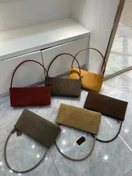 Kore sonbahar kış moda Retro koltukaltı çanta yüksek kaliteli tüm maç Crossbody çanta tasarımcısı lüks buzlu dana çanta