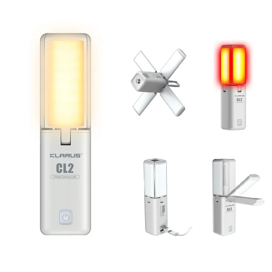 Klarus CL2 Camping Lantern Light 750LM Rechargable Torch Deformable with 10400mAh Powerbank for Self Defense, Search,Hunting