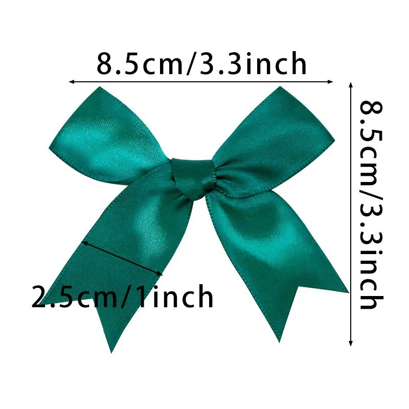 40pcs 85x85mm Satin Ribbon Bowknots DIY Wedding Christmas Clothes Party Decor Hair Accessories Gift Box Packing Materials Bows