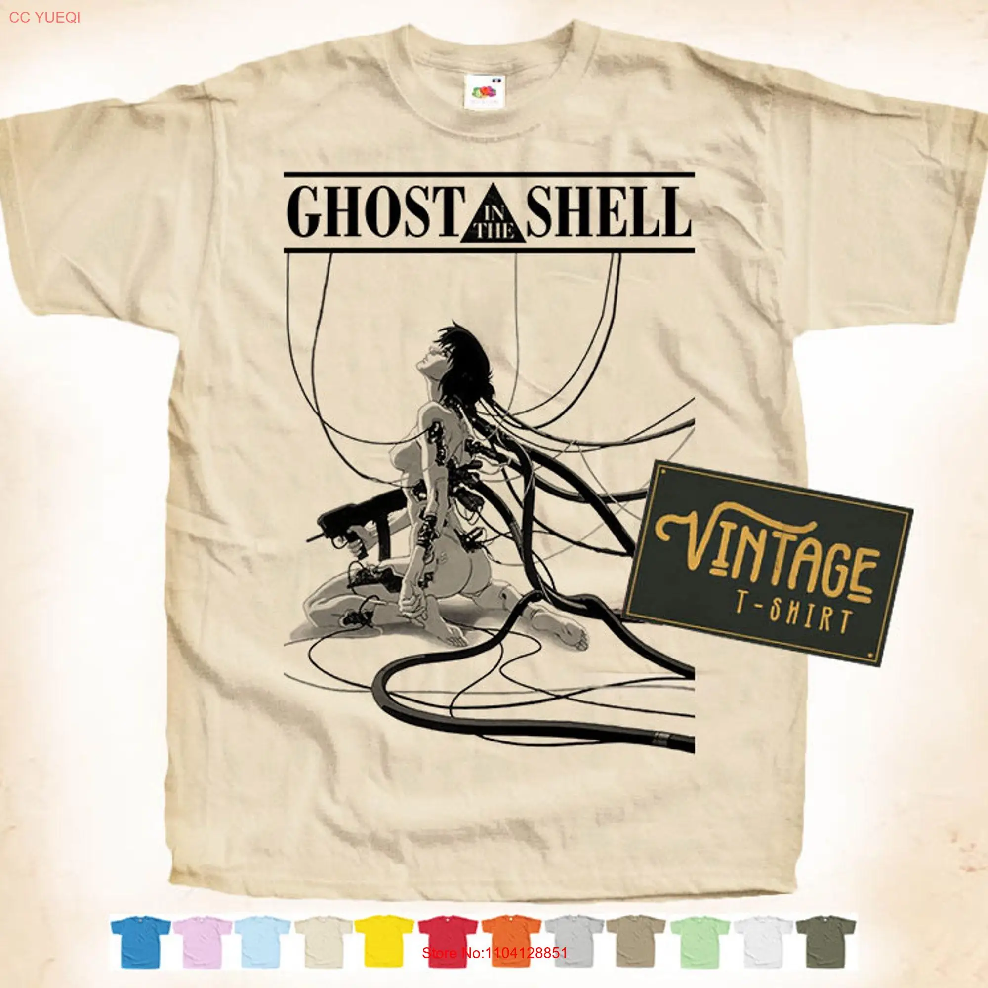 Ghost in the Shell V1 Poster Movie Classic Vintage T Shirt 12 colors unisex long or short sleeves