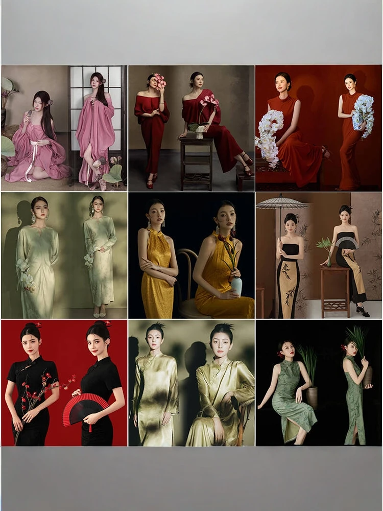 

Ретро-костюм для фотосессий в художественном стиле, холодные тона, национальный стиль, новинка 2026 года, студийный, в китайском стиле, сценический костюм