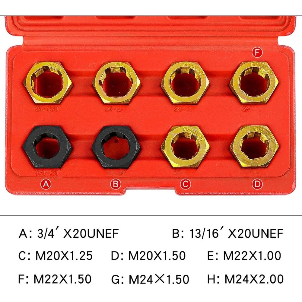 8pcs/Set Automotive Drive Shaft Thread Repair Tool Kit Metric Inch Hex Tap And Die Tapping Threading Tool