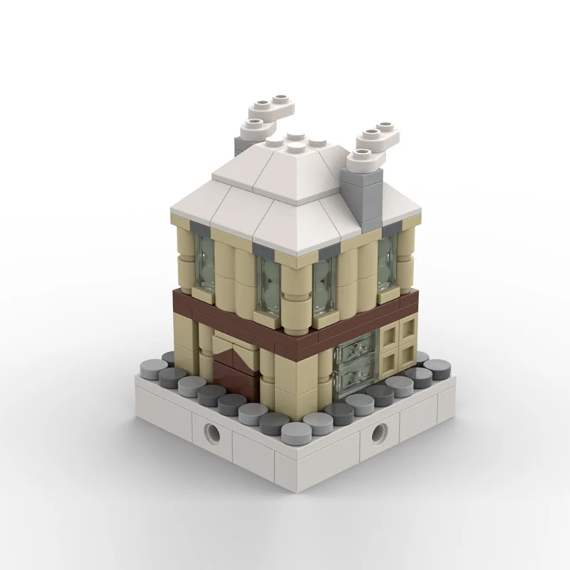 Stadtansicht-Modell MOC Bausteine Winterdorf-Haus Modulare Technologie Kinder-Urlaubsgeschenke Zusammenbaubares Spielzeug-Set