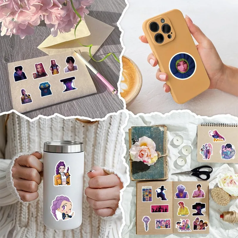 55 قطعة Kpop الشيطان هنتر فستان ملصقات الكرتون ختم ملصقات مقاوم للماء DIY قطع القرطاسية ملصقات المحمول لطيف الهدايا