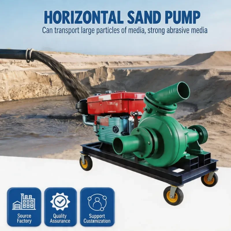 

High-Efficiency Horizontal Suction Sand Pump for River Sand Dredging 3in 4in